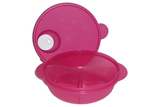 Tupperware CrystalWave Microwave Lunch N Dish Divided Bowl Fuchsia Pink
