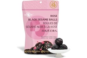 Organic Black Sesame Balls Pure Honey Handmade Black Sesame Pills (1 Bag, Rose)