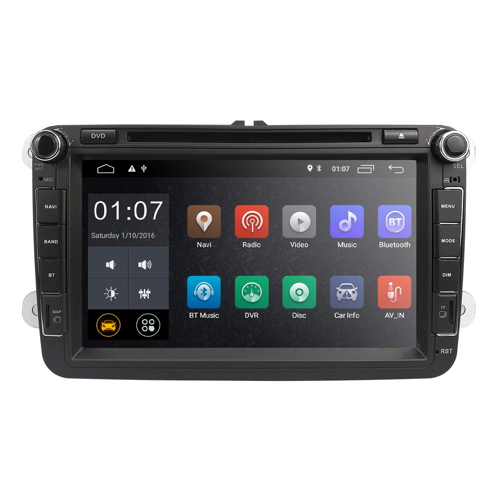 hizpo Android 8.1 Car Radio for VW Volkswagen Passat T5 Golf MK5 Jetta GTI Polo EOS Skoda 8 Inch Car Stereo DVD Player GPS Navi Radio Camera ...