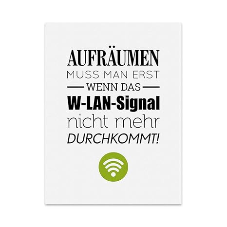 Kunstdruck Poster Mit Spruch Aufraumen Muss Man Erst