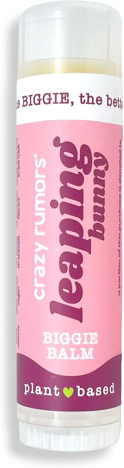 Crazy Rumors Plum Apricot BIGGIE Lip Balm 4x Size Natural Vegan Leaping Bunny