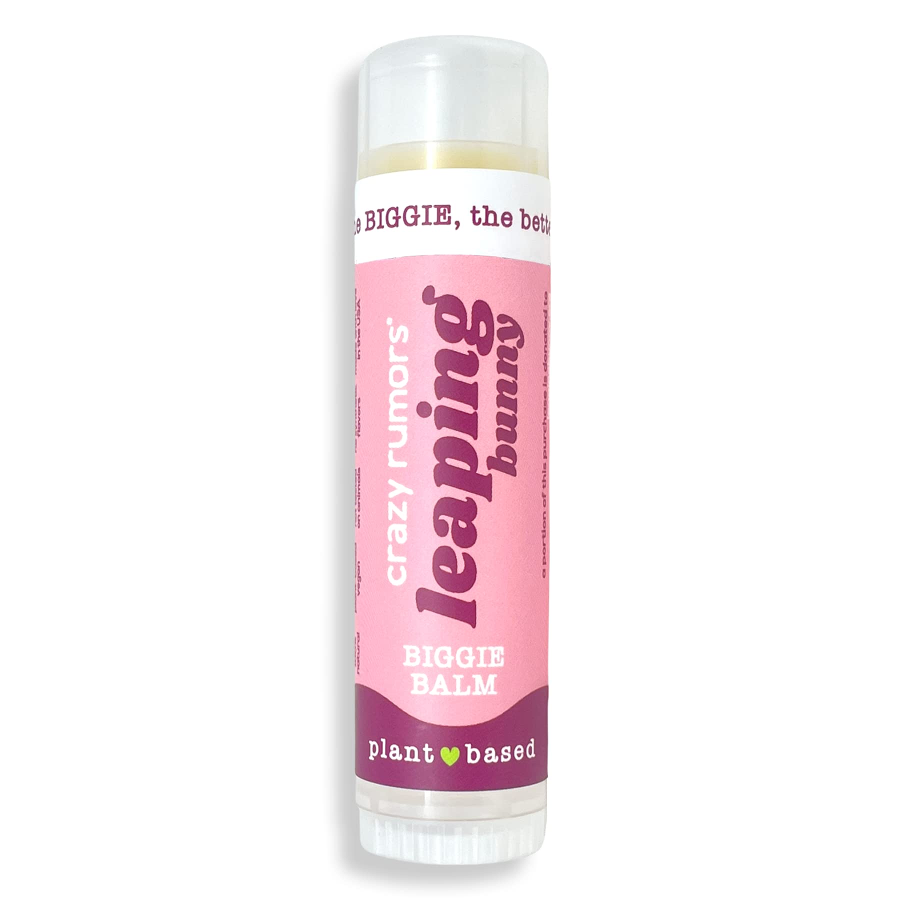 Crazy Rumors Leaping Bunny (Plum Apricot) BIGGIE Soothing Lip Balm Stick for Dry Lips, 4 X bigger size, 100% Natural & Vegan