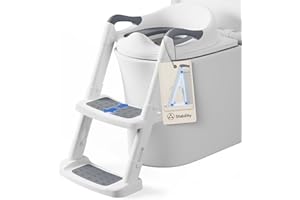 DEANIC Potty Training Toilet Seat with Step Stool Ladder Updeated PU Cushion, Toddler Toilet Seat Attachment for Boys Girls, 