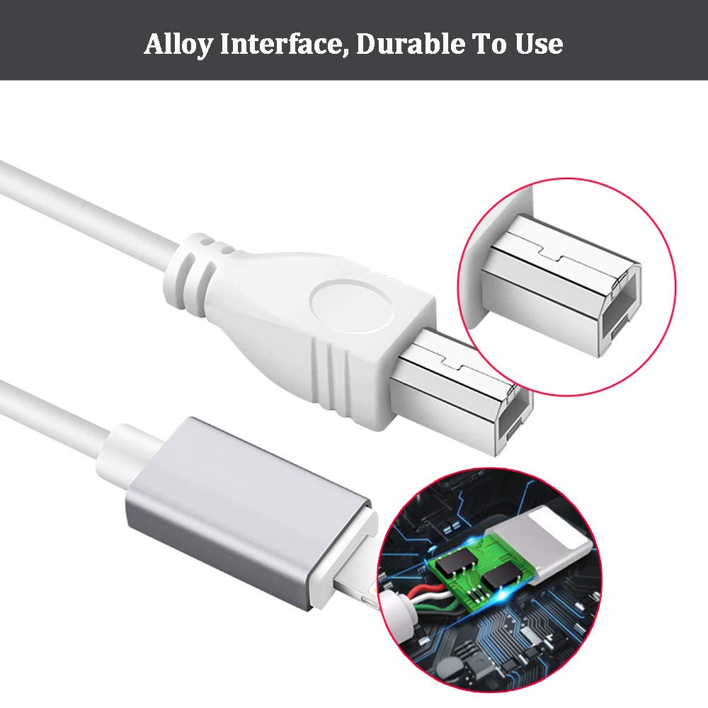 MIDI Cable Adapter USB Type B to Midi Cable OTG Cable for iPhone/iPad to Midi Controller, Electronic Music Instrument, MIDI Keyboard Converter Cable, Recording Audio Interface, 3.3FT