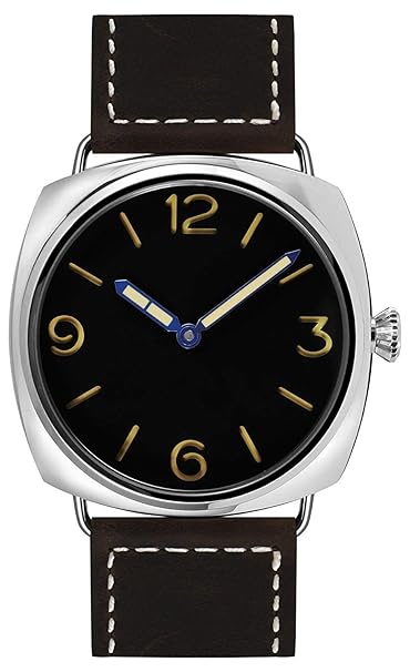 PARNIS 2179 Herrenuhr Handaufzug Armbanduhr Ø47mm 316L-Edelstahl Kalbslederband Seagull ST36