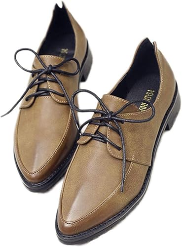 Amazon Sejuc オックスフォードシューズ マニッシュシューズ レディース おじ靴 レースアップシューズ 可愛い オシャレ ポインテッドトゥ 通学 通勤 フォーマル カジュアル 防滑 防水性 革製 森ガール チャンキーヒール ローファー Sejuc レースアップ