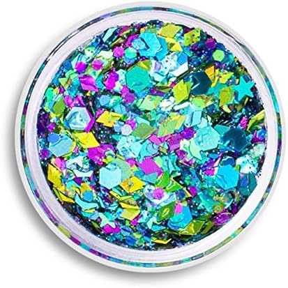 Uniglitter - Glitter Gel Mystic Mermaid - Festival Glitter - Glitter Makeup - Chunky Cosmetic Glitter | Dance - Eyes, Lips, Face | Face Paint Glitter