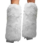 Gupiar Women's Fur Leg Warmers Sexy Furry Fuzzy Leg Warmers Soft Boot Cuffs Cover, 40CM