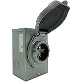 Sintron Generator Power Inlet Box, 50 Amp 125/250 Volt Inlet Box, NEMA SS2-50P 3 Prong, Outdoor Generator Transfer Switches, 