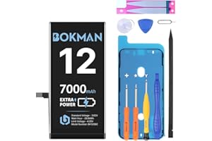 bokman for iPhone 12/12 Pro Battery Replacement, 7000mAh High Capacity Li-ion Polymer Battery with All Tool Kits