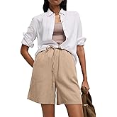 Women High Waisted Shorts Casual Summer Beach Trousers with Pockets