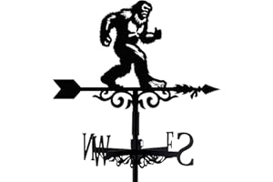 beinkmake Bigfoot Weathervane Arrow Metal Wind Vane Big Foot Sasquatch Weathercock Garden Decoration Wind Direction Indicator Stake Roof Mount Ornament for Farmhouse Yard Outdoor
