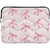 Burbuja Pink Bow Laptop Sleeve Bag Cover 13-14 inch Shockproof Waterproof Laptop Case for Notebook Computer Tablet Polyester