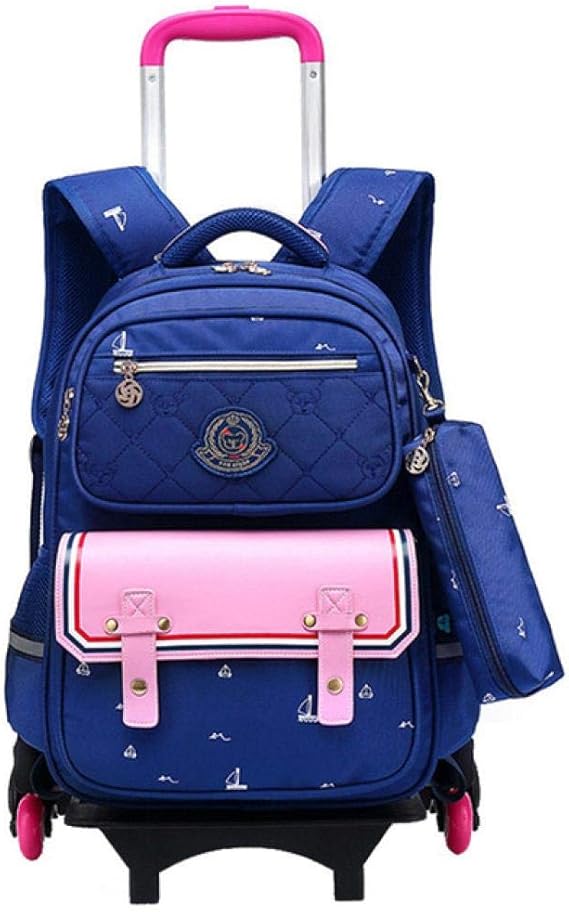 LAHEBANIE Removable Children School Bags With 6 Wheels Child Waterproof