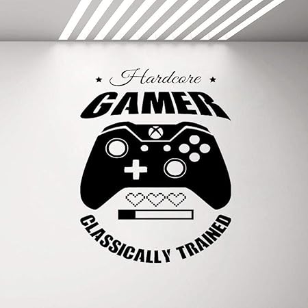 42X53Cm Cita De Juego Hardcore Gamer Calcomanía Extraíble Niños Hombre
