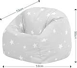icon Star Print Kids Bean Bag Pink Childs Chair with Filling Included view 3