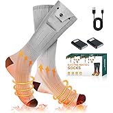 Electric Heated Socks, 3 Heating Settings Washable Heated Sock for Fishing Skiing Hiking Skating, Stocking Stuffers, 5000mAh Rechargeable Electric Socks for Men Women