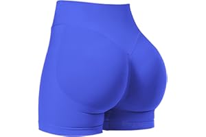 VOYJOY Women Workout Impact Shorts 4.5" Scrunch Butt Lifting Gym Shorts Seamless Booty Biker Shorts