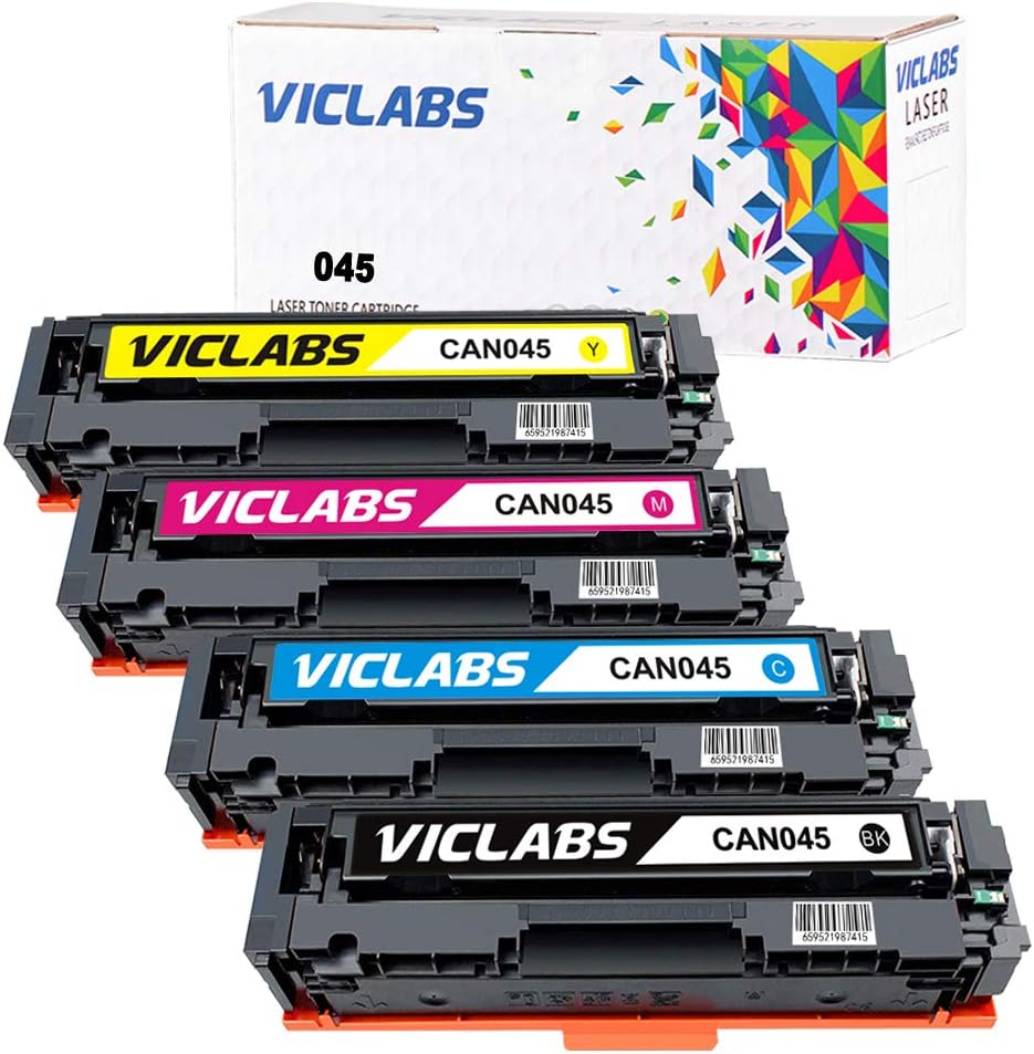 Compatible 045 Toner Cartridge Set Replacement for 045 Toner for use in Mf634cdw Lbp612cdw Lbp613cdw Mf633dw Mf632cdw Mf635cx Laser Printer Ink(Black/Cyan/Yellow/Magenta-4Pack)