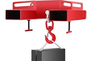 VEVOR Forklift Lifting Hook, 6600lbs Capacity Forklift Lifting Hoist, Red Forklift Mobile Crane with Swivel Hook and Two Larg