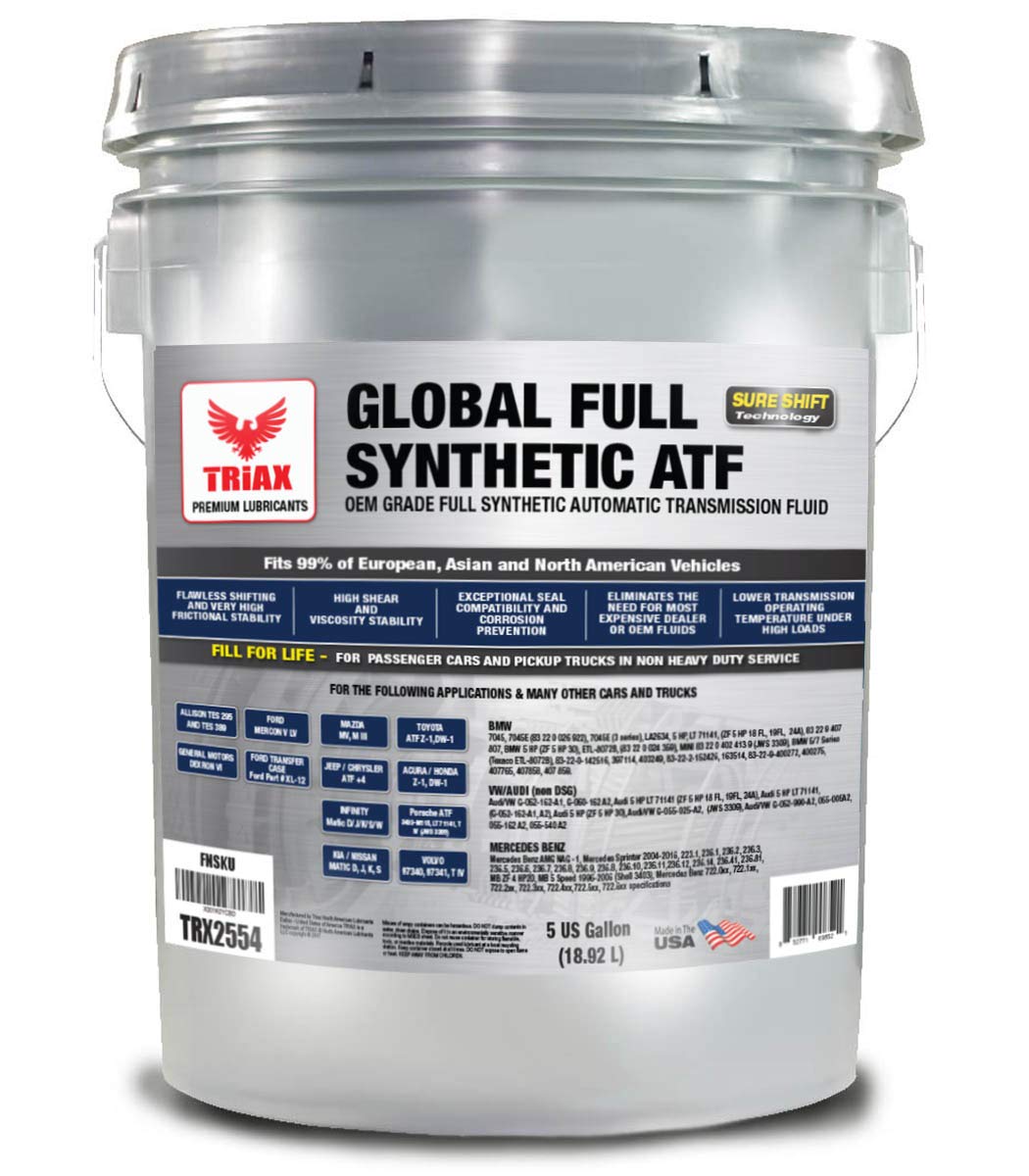 Triax Global Synthetic ATF - OEM Grade Compatible with Allison TES 295,  BMW, Audi, Mercedes Benz, VW, Honda, Toyota, Nissan, Chrysler +4, Ford  Mercon V/LV, ...