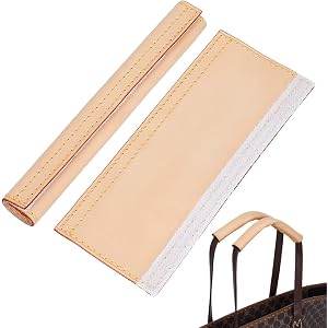 PH PandaHall 1 Pair Leather Handbag Handles Wrap Cover Cowhide Bag Strap Pads 6.3 inch Protective Sleeve for Shopping Travel