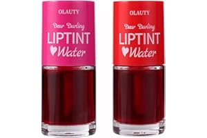 MINFEI Lip Tint Stain Set, Korean Lip Tint Glossy Lip Stain Plumping Mini Liquid Lipstick, Multi-use Lip and Cheek Tint, Long-Wear Lip Stain Non-Stick Cup Lip Tint (Strawberry + Cherry)