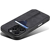 Kowauri Card Holder Case for iPhone 16 Pro Max, PU Leather Wallet Case with Credit Card Slot Holder Ultra Slim Shockproof Protection Phone Case for iPhone 16 Pro Max 6.9 inch (Black)
