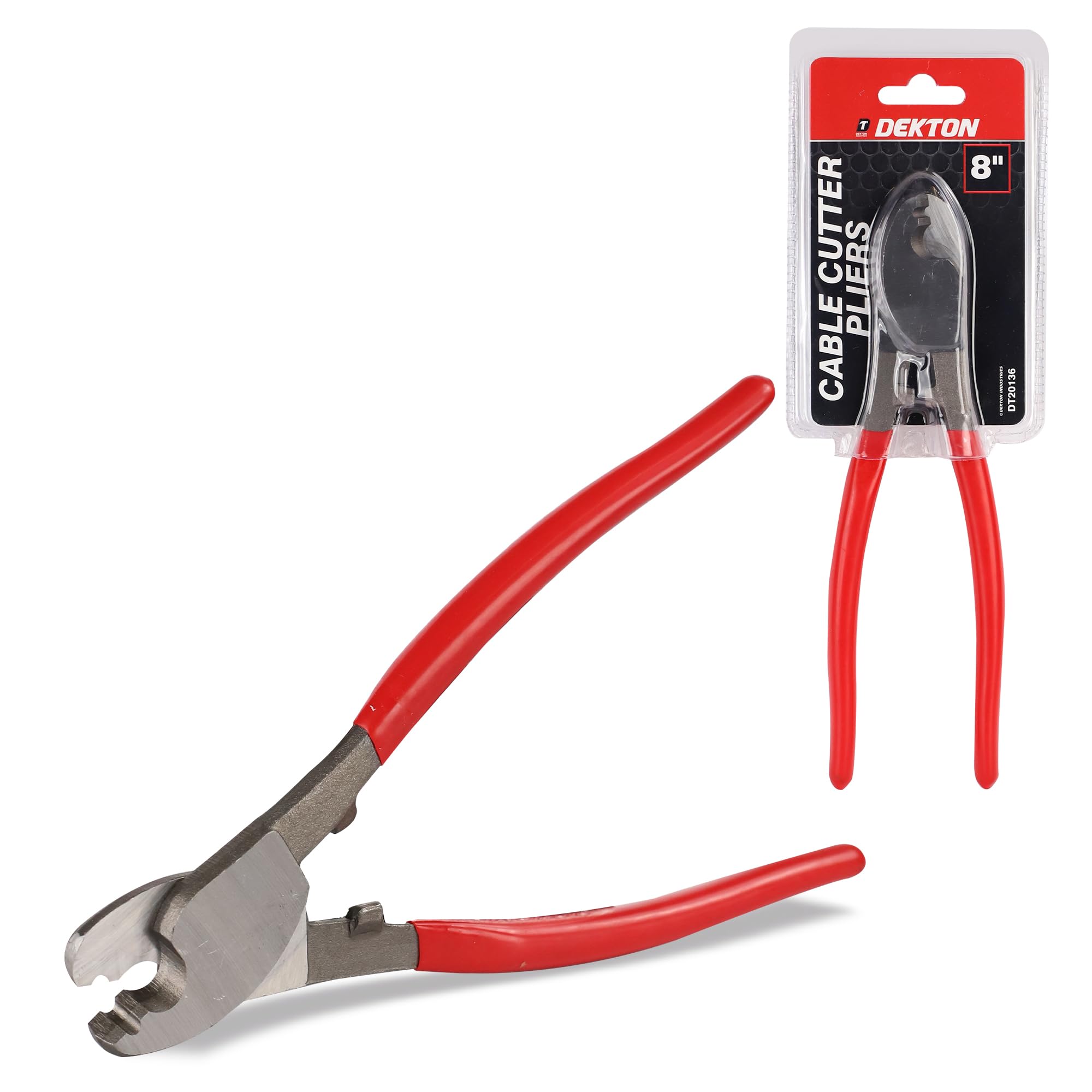 Dekton 8in/200mm Cable Cutting Pliers-Precision Wire Cutter For Electrical, Automotive| Sharp Blades, Clean Cuts| Ergonomic Grip For Control| Ideal For Copper, Aluminum, Soft Wires| Durable Hand Tools