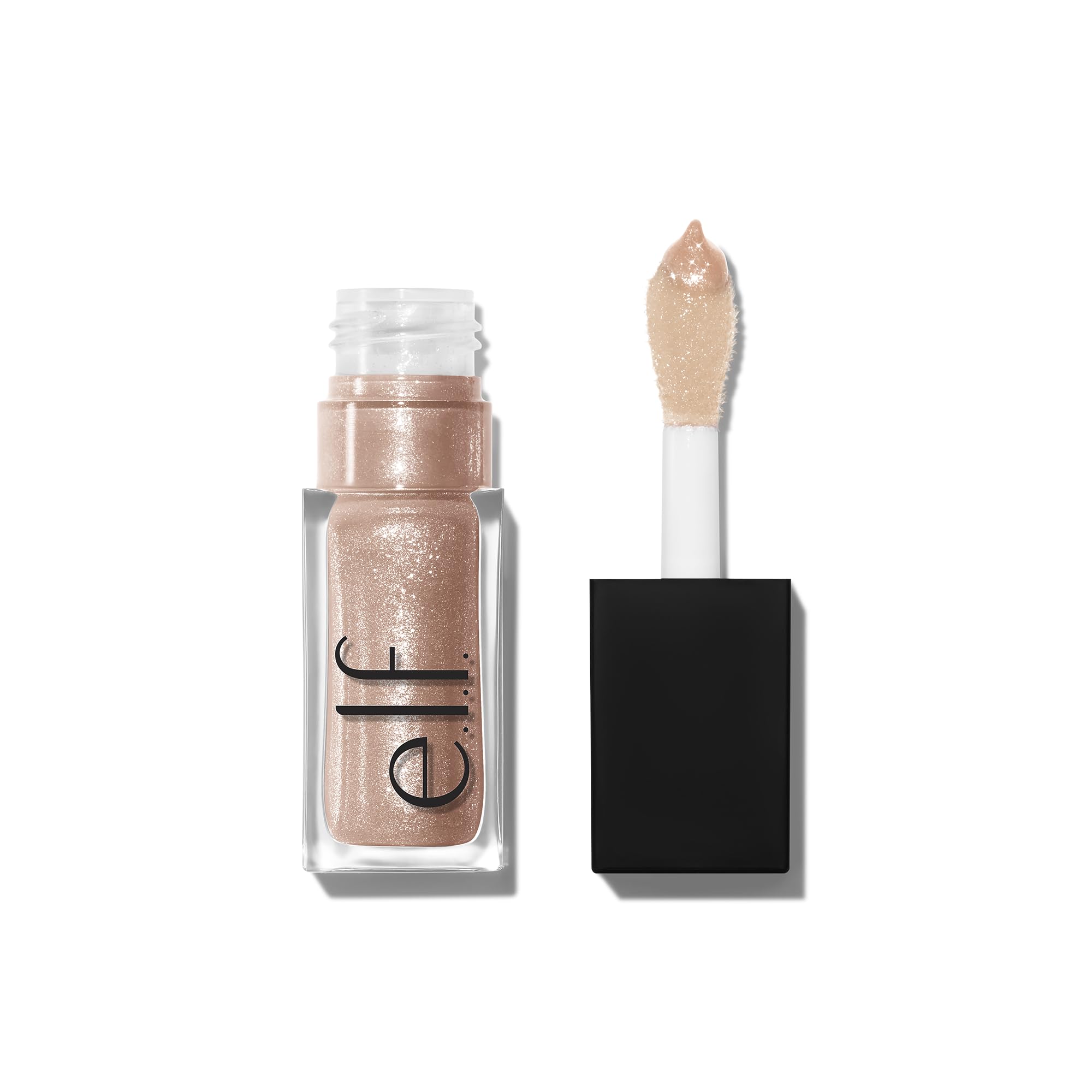 e.l.f. Glow Reviver Lip Oil, Nourishing and Hydrating with High-Shine Glimmer Finish & Sheer Wash of colour, Minty Scent, Non-Sticky, Vegan & Cruelty-free, Crystal Baller