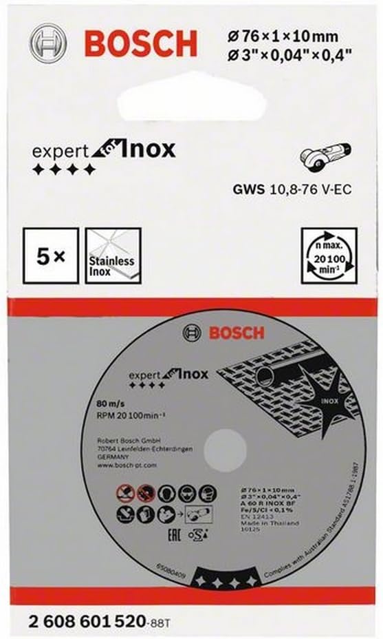 Bosch 5x PRO Stainess Steel and Metal Speed Thin Cutting Disc for Mini Angle Grinder and Bore 10 mm (for Steel Stainless steel - Image 3