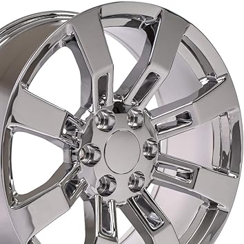 Amazon Com Oe Wheels Llc 20 Inch Fits Chevy Silverado Tahoe Gmc Sierra Yukon Cadillac Escalade Cv82 Chrome 20x8 5 Rim Hollander 5409 Automotive