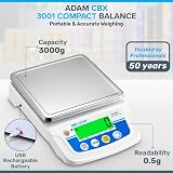 Adam Equipment CBX 3001 Compact Balance 3000g x 0.5g Scale Digital Lab Precision view 2