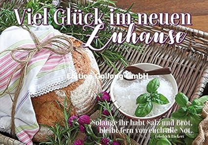 Gluckwunschkarte Zum Einzug Viel Gluck Im Neuen Zuhause Brot