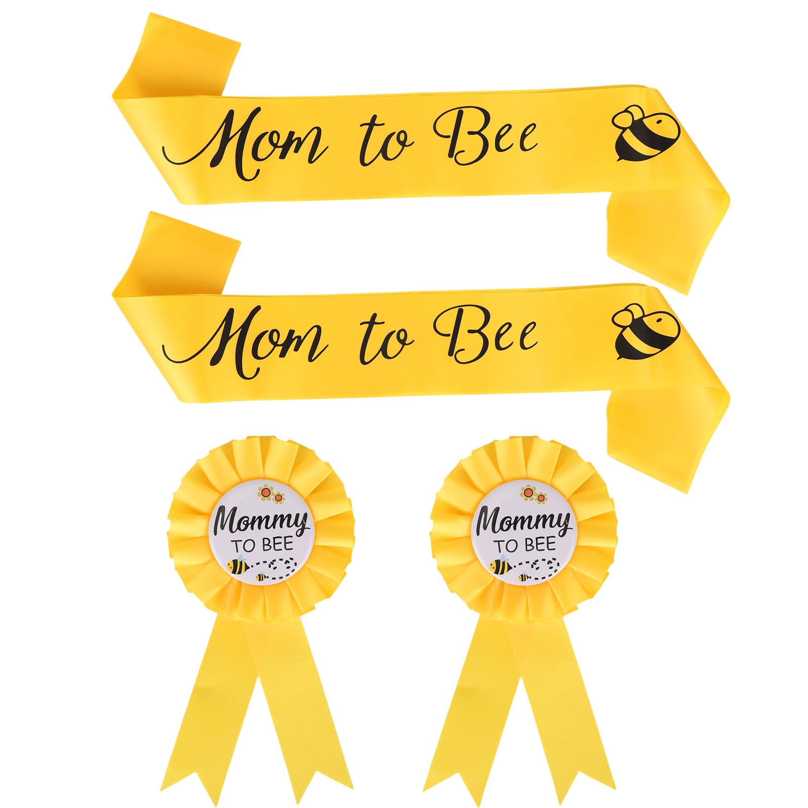 Bee Baby Shower Decorations, Mom and Dad to Bee Sash Corsage Set Yellow Honey Baby Shower Gender Reveal Decorations