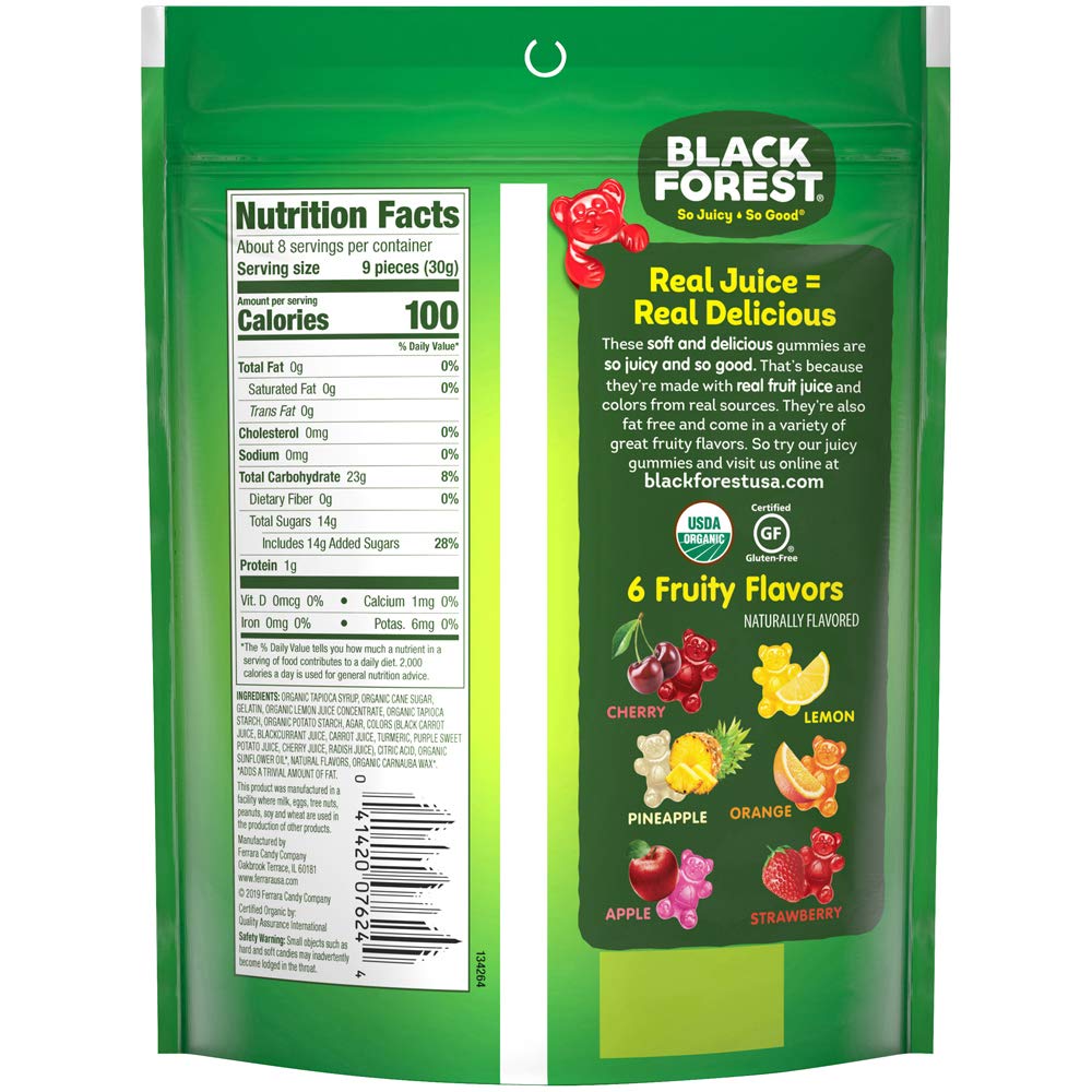 Black Forest Organic Gummy Bears Candy, 8 Ounce, Pack of 6 : Grocery & Gourmet Food