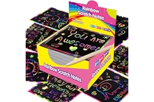 Boxed Rainbow Scratch Paper 100 Sheets, Colorful Doodle Scratch Art, Craft Paper (red)
