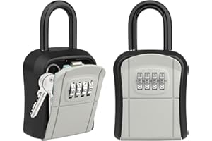 Key Lock Box 2 Packs, [Hanging & Wall Mounted] Diyife Portable Lock Box for Keys Outdoor, Waterproof Key Holder Lock Box, Alu