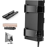 CaSZLUTION Universal Metal Laptop Charger Holder, Under Desk &amp; Vesa Mount | Adjustable Power Brick Bracket, Under Desk Mount Organizer for Docking Stations &amp; USB-C Hubs, Secure Supply Holder, Black
