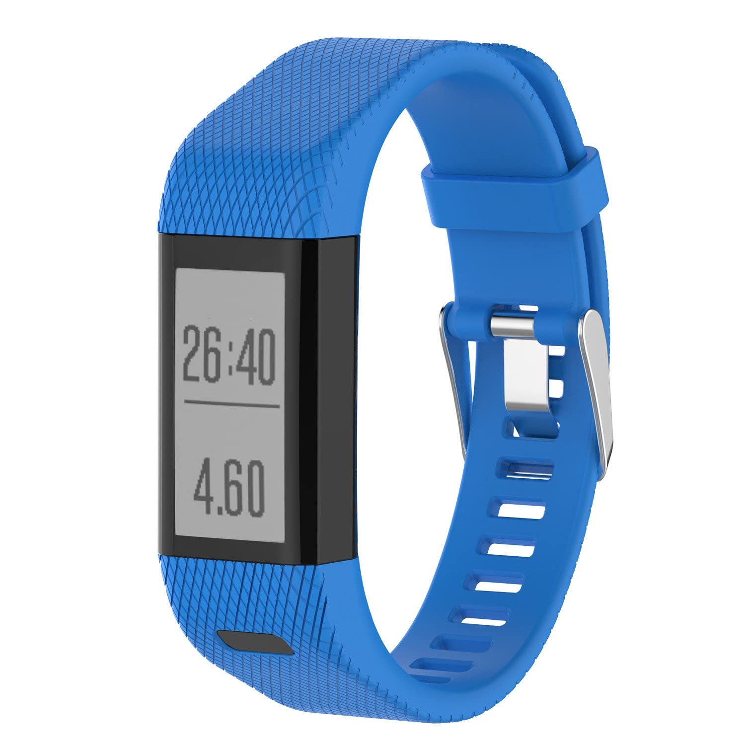 KOMI Watch Straps compatible with Garmin Vivosmart HR+, Silicone Fitness Sport Wrist Band Replacement for Garmin Vivosmart HR plus (blue)
