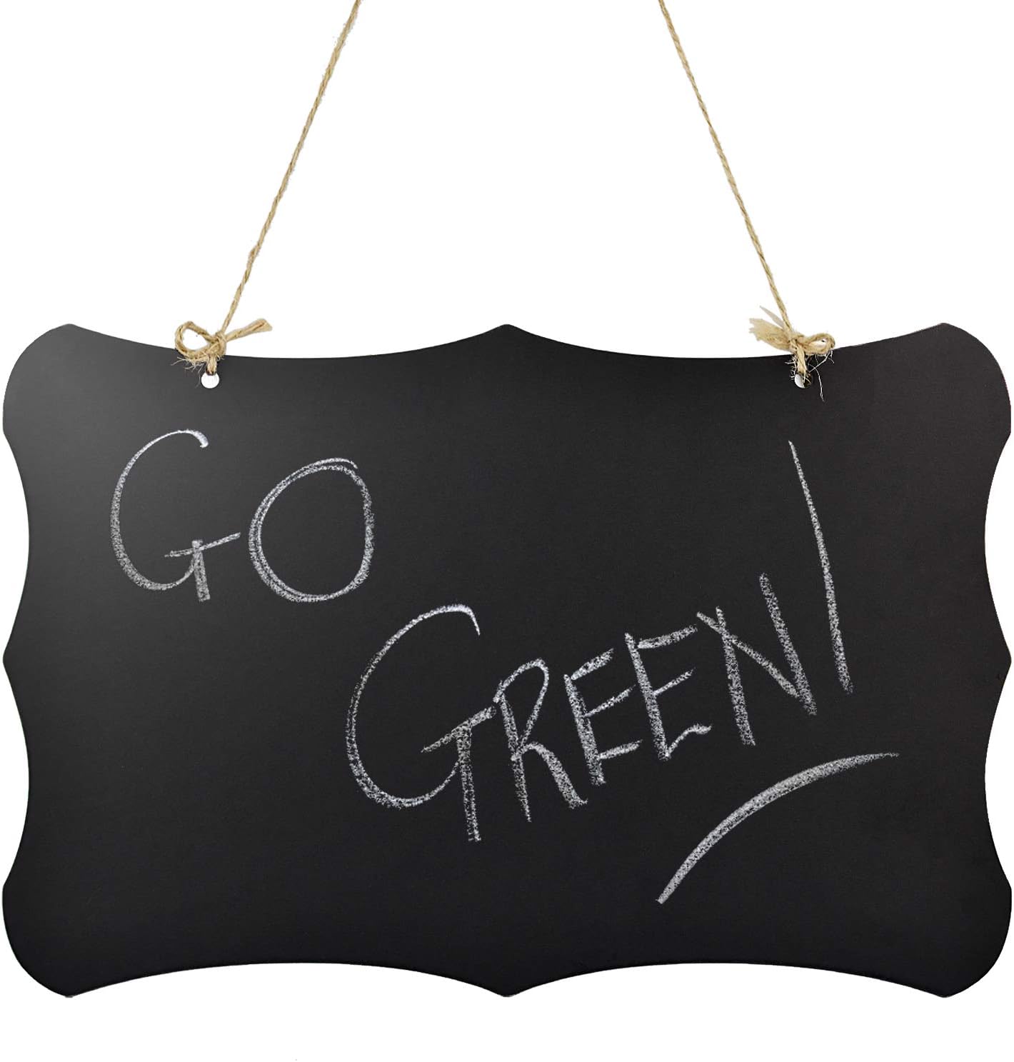 FEIGO Chalkboard Wood Framed Blackboard Sign Message Board with Jute ...