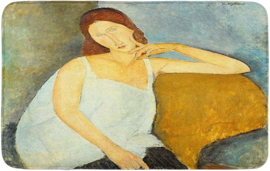 Adowyee Bath Mat Jeanne Hebuterne by Amedeo Modigliani 1919 Italian Modernist Painting Cozy Bathroom Decor Bath Rug with Non Slip Backing 20