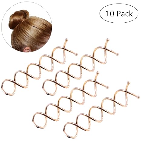 Buy Frcolor 10 Pcs Spiral Twist Hair Pins Spin Clips Bun Stick
