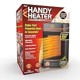 Ontel Handy Heater Copper Core Pure Warmth Ceramic Space Heater (1500 W), Adjustable Thermostat, Portable Heater for the Bedroom, Office, Garage & More, Quiet Small Space Heater