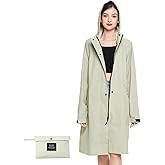 LAMA Long Raincoat for Women, Lightweight Rain Coat with Hooded, Waterproof Rain Jacket, Packable Rainwear