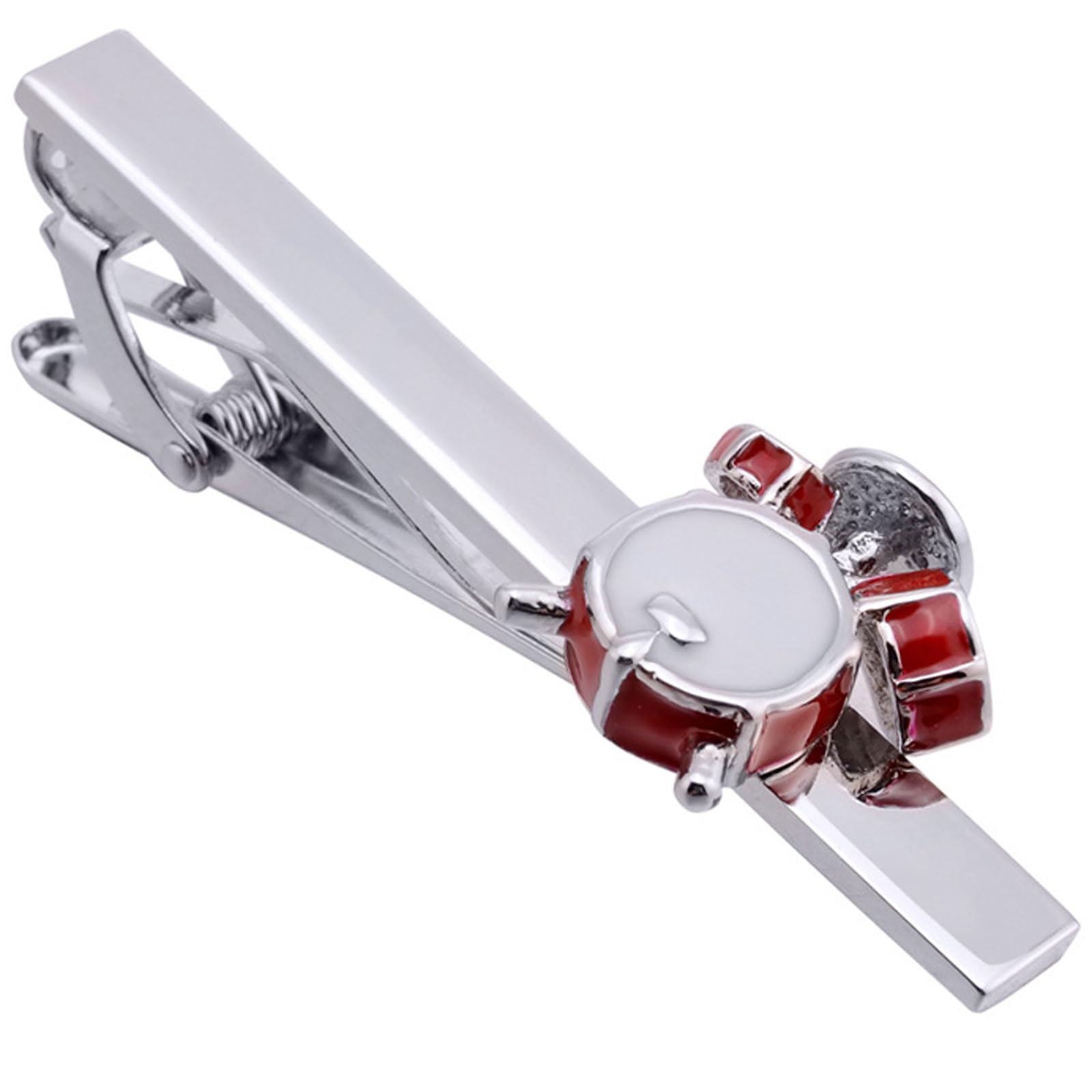 Jonwo Drum Kits Men Cufflinks and Tie Clip Set Silver Tone Regular Necktie Tie Bar Clip Cuff Links for Music Fans (Drum Kit Tie Clip)