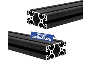 Seekliny 2Pack 4080 T Slot Aluminum Extrusion 250mm Black Extruded Aluminum Profile 40x80 T-Slotted Framing European Standard Anodized Linear Rail for 3D Printer Accessories Parts