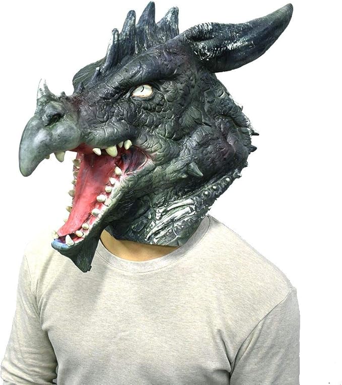 Dragon Head Costume Mask Latex Rubber Animal Celebrate Mask