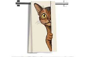Funny Peeking Cat Kitchen Towels Decor Cat Lover Gifts for Women Decorative Kitchen Bathroom Hand Tea Dish Towels Bathroom Ho