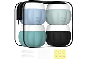 Redfly Travel Containers for Toiletries, TSA Approved Travel Size Containers, Silicone Jars for Creams, Leak-proof Essentials with Lid for Cosmetic